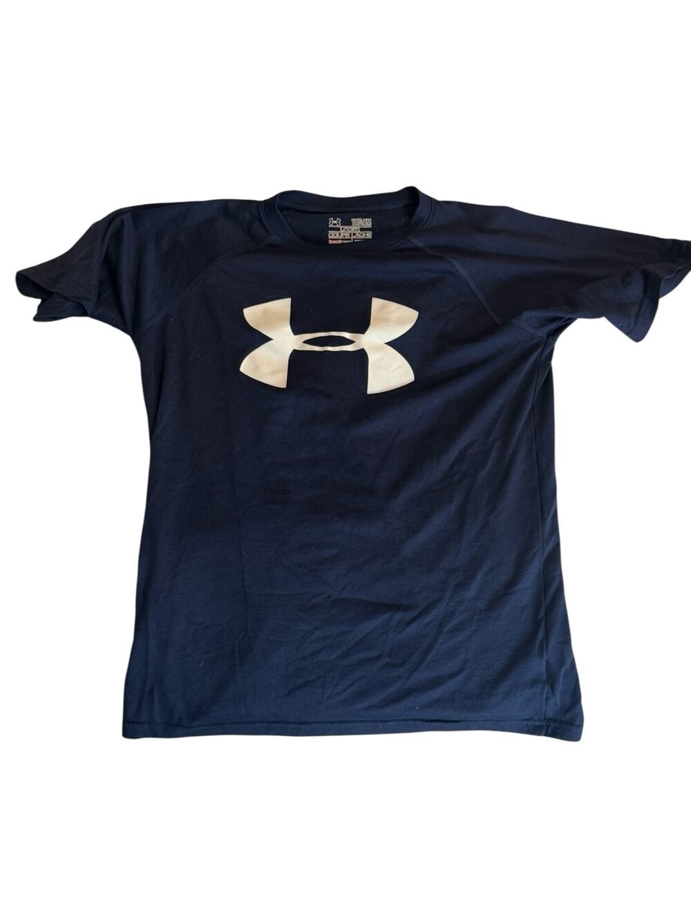 Under Armour Navy Logo Loose Fit Short-Sleeve Tee - Youth Medium (YMD)